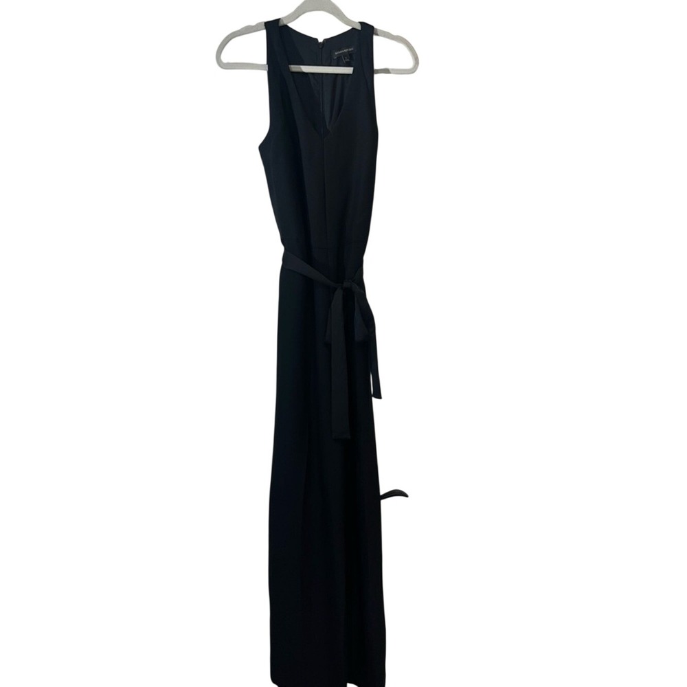 Banana Republic‎ Black Sleeveless V-Neck Jumpsuit with Self-Tie Waist